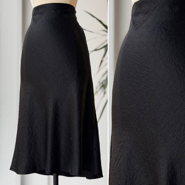 Vince Black Satiny Midi Skirt, Medium