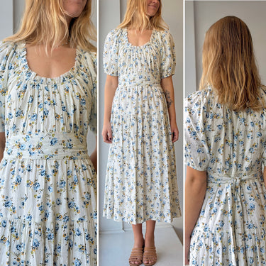The Great Moonstone Belted Tiered Floral Dress, 3 / Large