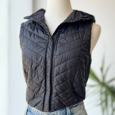 Lululemon Black Crop Quilt Hooded Vest, 4