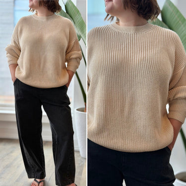 Shaina Mote Cream Knit Sweater, Small