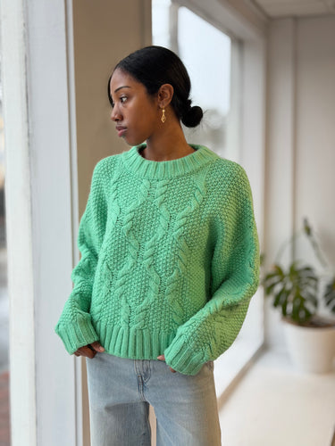 Rodebjar AS IS Carrie Sweater in Menthol Green - slightly shrunk, Large