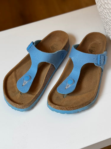 Birkenstock Gizeh Blue Vegan Sandals- as is , 36