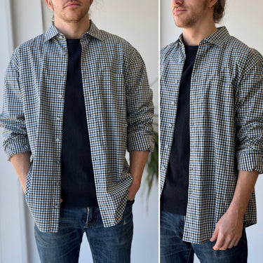 Rodd & Gunn Blue & Brown Plaid Button Up, Men's XLarge