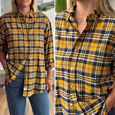 Frank & Eileen Finbar Button Up in Mustard Plaid, Large