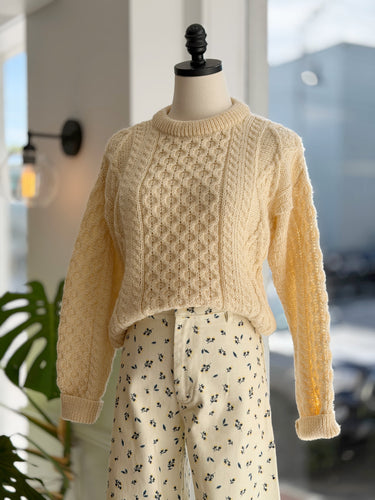 Aran Crafts Fisherman Wool Cable Knit Sweater, XSmall