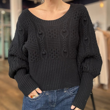 Sea New York Black 100% Merino Wool Sweater, Medium