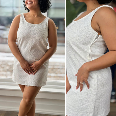 Rag & Bone White Textured Mini Dress, Medium