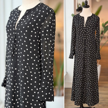 Ganni Polka Dot Long Sleeve Dress, 34