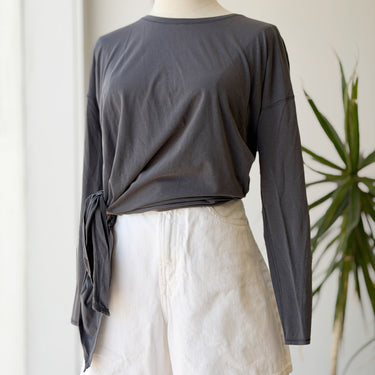 Lululemon Grey Side Tie LS Top, Fits Medium