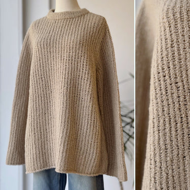 Lauren Manoogian 100% Merino Wool Ladders Sweater in Taupe, 1 - Small