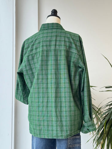 United By Blue Green Plaid Corduroy Shirt Jacket, Small