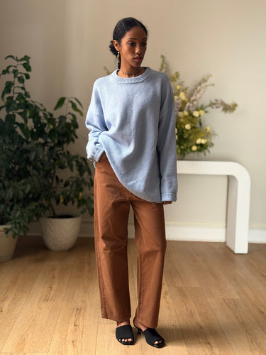 Caara Light Blue Oversized Sweater, Small
