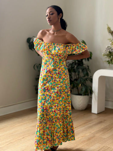 RIXO June Ruffled Printed Cotton Midi Dress, XSmall