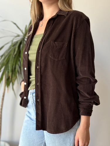 Frank & Eileen Eileen Corduroy Button Down in Brown, Medium