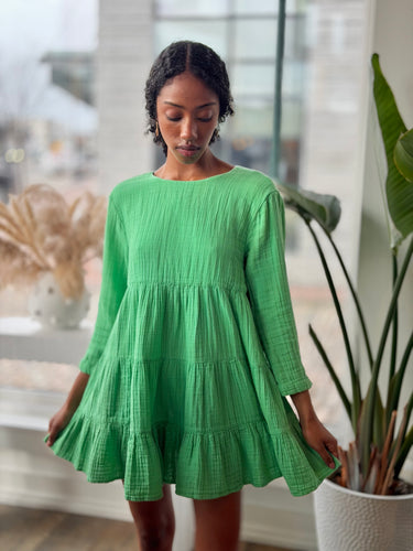 Anaak AS IS Kelly Green Tiered Dress, 1