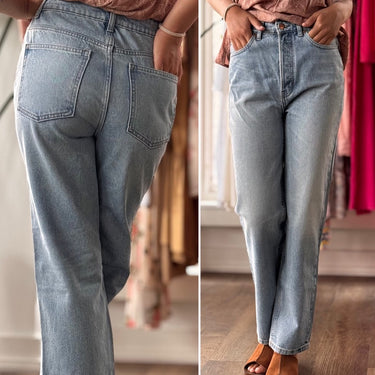 Doen Straight Leg Light Wash Jeans, 27