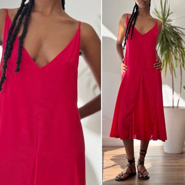 Rhode Cleo Red Satiny Dress, Small