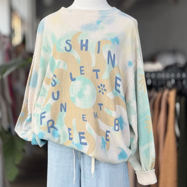 Free People Cotton Tie Dye Sweater, XS