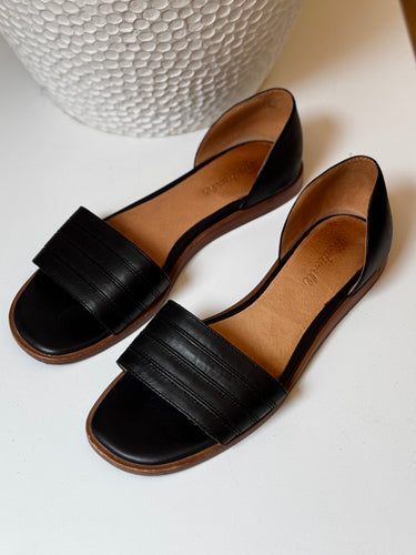 Madewell Black Leather D'Orsay Flats, 9