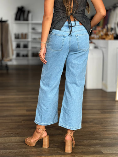 Sezane High Rise Wide Leg Jeans, 38