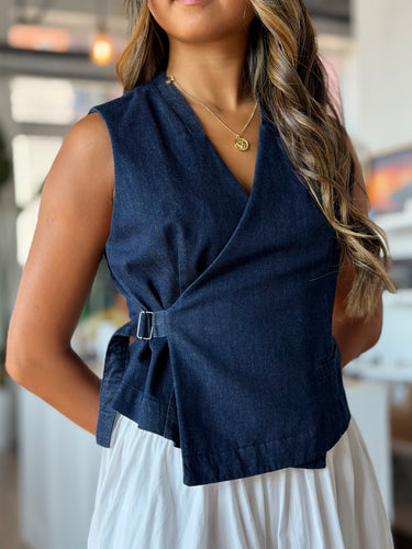 Humility Denim Wrap Vest, 38