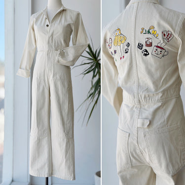 Caron Callahan NWT Embroidered Fincher Cream Jumpsuit, XSmall