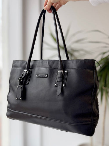 Tumi Leather Tote in Black