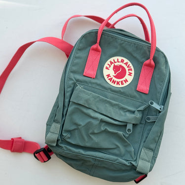 Fjall Raven Kanken Mini Backpack in Sage & Pink  display picture 1