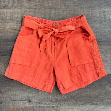 120% Lino Orange Shorts, 40