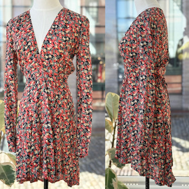 Reformation Floral Wrap Dress, Small