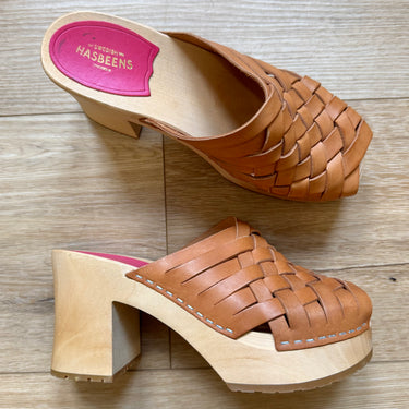 Swedish Hasbeens Monika Woven Clogs, 40