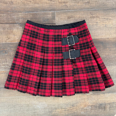 Sisley Plaid Wrap Prep Skirt, XS