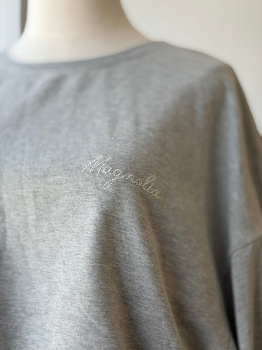 Magnolia NWT Gray Embroidered Crewneck Sweatshirt, Small
