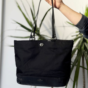 Coach Nylon & Leather Tote in Black AS IS