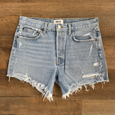 Agolde Light Wash Parker Long Shorts, 28