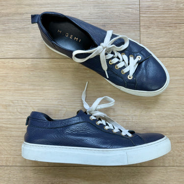 M Gemi Navy Leather Sneakers, 39