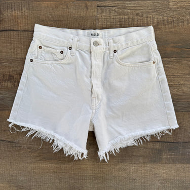 Agolde Ecru Park Long Shorts, 27