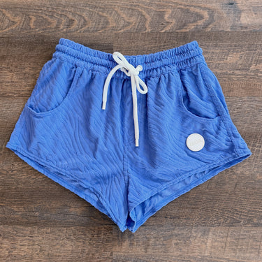 Triangl Purple Textured Shorts, Medium