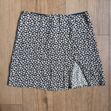 Reformation Navy Floral Mini Skirt, 6