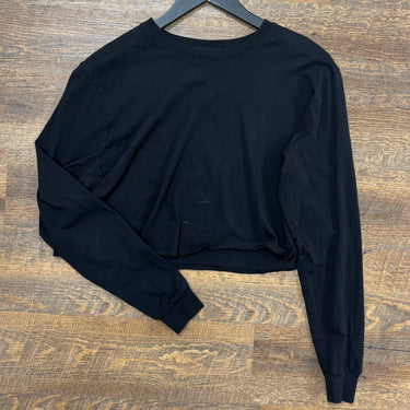 Outdoor Voices Black Long Sleeve Crop Top, Medium