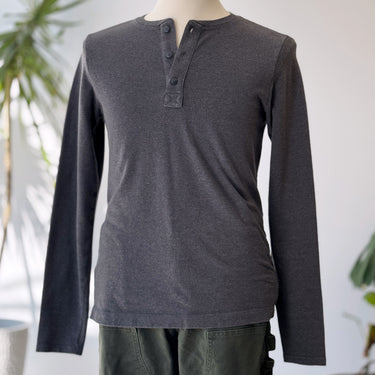 Taylor Stitch Gray Half Button Henley, Small