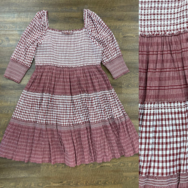 Jessakae Burgundy Plaid Smocked Dress NWT, 4XLarge