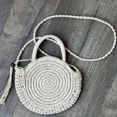 Solid & Striped Wicker Bag