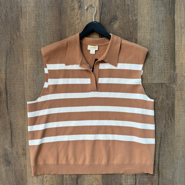 Maeve Striped Collared Top, XXLarge