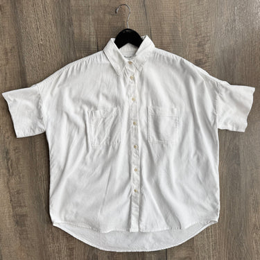 Madewell White Button Up Boxy Top, XS