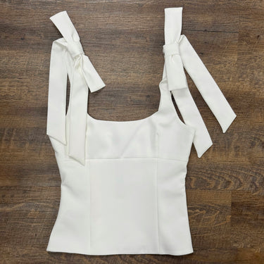 Zara NWT White Bow Detail Tank Top, XSmall