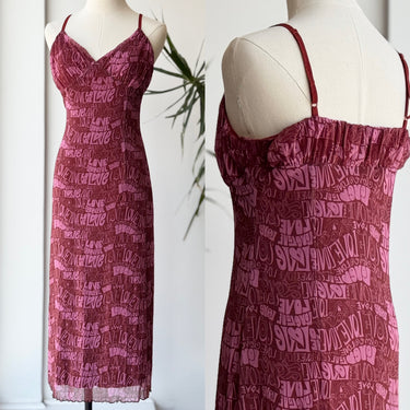 Urban Outfitters Love Print Mesh Dress, Large