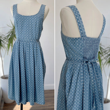 FatFace Blue Floral Chambray Sun Dress, 10