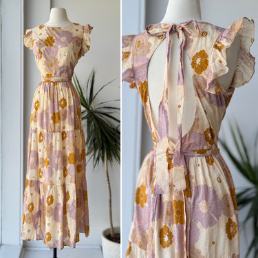 Carolina K Mila Floral Open Back Dress, Large