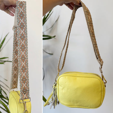 Italian Genuine Leather Yellow Crossbody Bag